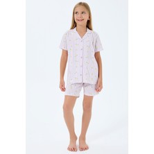 Rolypoly Kız Çocuk Mor Gömlek Şort Takım