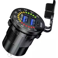 MELLİFERA Araba Şarj Cihazı Qc 3.0 36W Çift USB Araç Şarj Cihazı 12V 24V Su Geçirmez USB Hızlı Şarj Kapalı Anahtar Açma Güç Kablosu Karavan Tekne Yat Otomobil Için