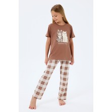 Rolypoly Kız Çocuk Kahverengi Pijama Takım