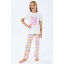 Rolypoly Kız Çocuk Beyaz Pijama Takım RP3782-C-V1