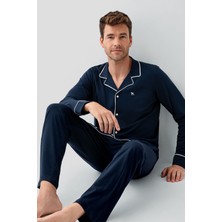 Arnetta Erkek Lacivert Gömlek Pijama Takım