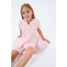 Rolypoly Kız Çocuk Pembe Gömlek Şort Takım