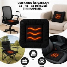 Polham Nano Isıtmalı Koltuk Minderi | 3 Kademeli 35°-45°-65° | Ofis, Ev, Araç Uyumlu Isıtıcı Minder, 42×42 cm