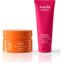 Aurelia Genève Juicy Skin Glowup Duo - Vegan Makyaj Temizleme Balmı & Işıltı Kazandıran Vegan Peeling Seti
