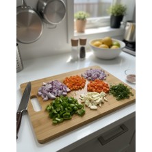 Vesta Concept Doğal Bambu Kesim Tahtası - Suya Dayanıklı, Şişme Yapmaz - Mutfak Doğrama Panosu - 33X25 cm