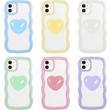 Oyo Store iPhone 11 Kılıf Renkli Kalp Figürlü Oyo Ponçik Kapak-Sarı