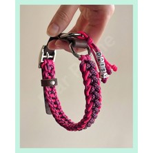 Elar Aksesuar Kişiye Özel Isimli ,el Yapımı Paracord Köpek Boyun Tasması -Örgü Slim 01