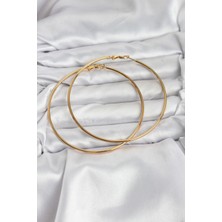 Claris 316L Çelik Gold Renk 75 mm Halka Küpe