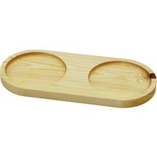 Ayder Timya 2 BÖLMELİ - OVAL   AÇIK RENK=SADE  AHŞAP YAĞDANLIK ALTLIK  27X12.5CM (Timya/Go1395)  200028