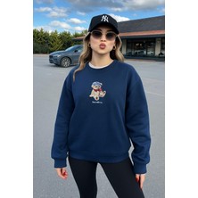 Fashion Friends Nakışlı Kadın Oversize Sweatshirt 25K0244K1
