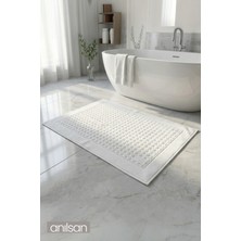 Anılsan Beyaz Stepia Ayak Havlusu - 50x70 Cm, 245 Gr, %100 Pamuk, Spa Ve Otel Banyo Paspası