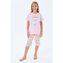 Rolypoly Kız Çocuk Pembe Kapri Takım