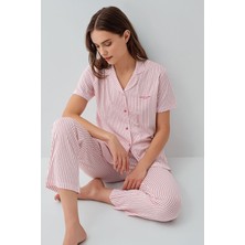 Pierre Cardin Kadın Pembe Gömlek Pijama Takım