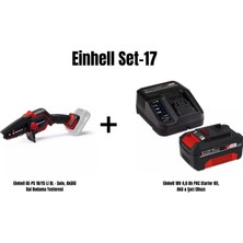 Einhell Set-17 (Einhell Ge-Ps 18/15 Li Bl - Solo, Akülü Dal Budama Testeresi+Einhell 18V 4,0 Ah Pxc Starter Kit, Akü & Şarj Cihazı)