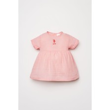 U.S. POLO ASSN Kız Bebek Pembe Elbise Standart Kalıp ile Özel Olaylar için Şık Seçim