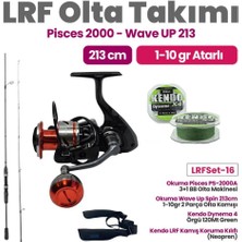 Okuma Pisces PS-2000A 3+1 Bb Olta Makinesi - Okuma Wave Up Spin 213CM 1-10GR 2 Parça Olta Kamışı Lrf Set- 16