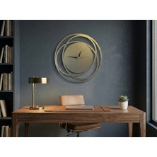 Nuvori Özel Bronz-Varak Geçişli Metal Duvar Saati -M I L A N O  Lux-40 cm - Sessiz Mekanizma-