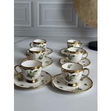 Rossev Türk Kahve Fincanı Glow Green 6 Kişilik 12 Parça