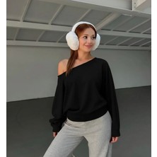 Leilaa Kayık Yaka Modal Kumaş Bluz