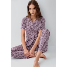 Pierre Cardin Kadın Mor Gömlek Pijama Takım