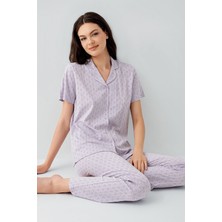 Arnetta Kadın Mor Gömlek Pijama Takım