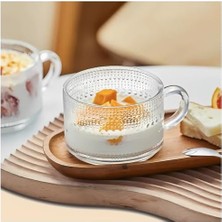 Storemax 2 Adet Boncuk Desenli Kulplu Kase - Şeffaf Cam, ve Soğuk Kullanım Için Büyük Kase, Meyve, Yoğurt, Yulaf, Çay ve Tatlı Için Çok Amaçlı Kase