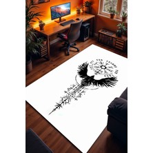 Charmbi Viking Mitoloji Desenli Kaymaz Taban Makinede Yıkanabilir Gaming Oyuncu Gamer Genç Odası Halısı