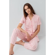Pierre Cardin Kadın Pembe Gömlek Pijama Takım