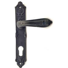 Ayder Timya Antika Tarz Dekoratif Pirinç Çiçekli Oda Kapı Kolu - 240x40 mm, Oksit TG/Tmya1395 215664