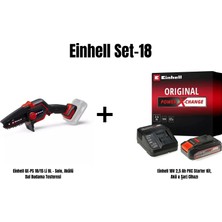Einhell Set-18(Einhell Ge-Ps 18/15 Li Bl - Solo, Akülü Dal Budama Testeresi+Einhell 18V 2,5 Ah Pxc Starter Kit, Akü & Şarj Cihazı)