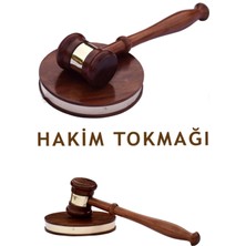 Direkstoktan Ahşap Avukat Hakim Tokmağı - Silver Wooden Judges Gavel