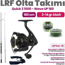 Okuma Wave Up Spin 180CM 3-14GR 2 Parça Olta Kamışı - Dam Quick 3 1000 Fd 9+1 Bb Olta Makinesi Lrf Set - 18