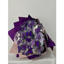 Ledli Mor Kelebek Buketi