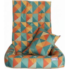 Patilemece Kare Renkli Desenli 50X60 Fermuarlı Yıkanabilir Kedi Köpek Araba Yatağı