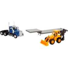 Storemax New-Ray 1:43 Long Haul Kenworth Taşıyıcı Tır ve Dozer