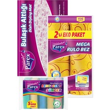 Parex Rulo Temizlik Bezi Sünger ve Bulaşık Altlığı Paketi