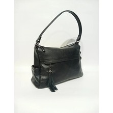 Atelier Terra Marea Fıora Siyah | Hakiki Deri Kadın Omuz ve Ince Askılı Çapraz Çantası