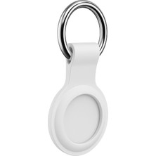 Storemax Airtag Anahtarlıklı Silikon Kılıf A010 Darbeye Dayanıklı Kaybolmaya Karşı Tam Koruma Kolay Tak-Çıkar Airtags ile Uyumlu Koruyucu Anahtarlık Beyaz