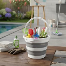 Storemax Katlanabilir Yer Kaplamayan Temizlik Kovası 13 Litre, Banyo, Mutfak ve Temizlik Için Katlanabilir Kova, Akordiyon Kova