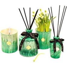 Storemax 130 ml Yeşil Batik Cam Şişe Vanilya Sandal Oda Kokusu