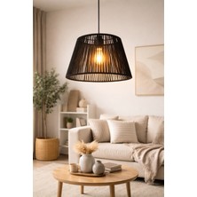 Yutedekor Bohem Makrome Siyah Avize – Salon, Yatak Odası, Antre, Kafe & Restoran Aydınlatma - 30 cm