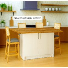 T Designo Savan Mutfak Adası - Alt Modül - 2 Kapaklı - 160 cm - Tezgah Dahil