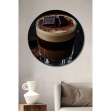 Teona Ahşap Çikolata Kahve Rüyası Yağlı Boya Görünümlü Ahşap Dekoratif Tablo Yuvarlak Duvar Tablosu