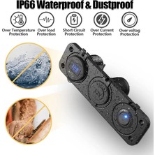 MELLİFERA 3'ü 1 Arada Çift USB Şarj Cihazı LED Voltmetre 12V 24V Güç Soketi Açma-Kapama Anahtarı, Çakmaklık, Paneli Şarj Cihazı Tekne Karavan Otomobil