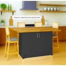 T Designo Swan Mutfak Adası - Alt Modül - 2 Kapaklı - 140 cm - Tezgah Dahil