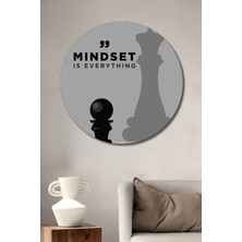 Teona Ahşap Zihin Gücü Satranç Şahı Gölgesi Ahşap Dekoratif Tablo Yuvarlak Duvar Tablosu