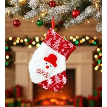 Storemax Yılbaşı Desenli Kırmızı Çorap Yılbaşı Süsü