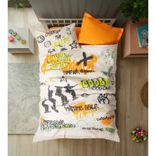 Budi Home Cotton Box Genç Complete Set Tek Kişilik Graffiti Oranj