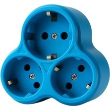 Storemax Topraklı Priz Çoklayıcı Fiş, 3'lü, Mavi, 16A 250V, Maksimum 3600W