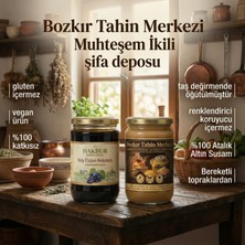 Bozkır Tahin Merkezi Muhteşem Ikili Altın Susam Kavrulmuş Tahin 600GR-KÖY Üzüm Pekmezi 800GR